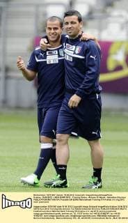 Krakow, 15.06.2012 - UEFA EURO 2012 - Training Italien - Antonio Di Natale - Sebastian Giovinco 