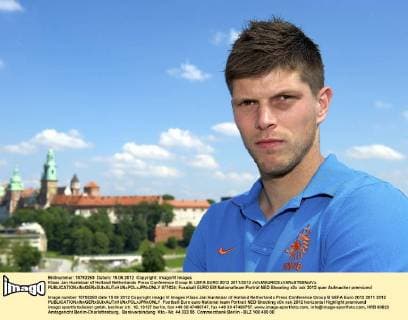 Klaas Jan Huntelaar of Holland Netherlands Press Conference Group B: UEFA EURO 2012 2011 2012 xVIxMAURICExVANxSTEENxIVx 977624