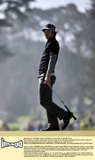 Ryo Ishikawa of Japan reacts after missing a putt on the 4th green during round two of the 112th U.S. Open at the Olympic Club in San Francisco, California on June 15, 2012.  SFP20120615302