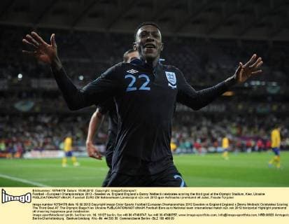 Football - European Championships 2012 - Sweden vs. England England s Danny Welbeck celebrates scoring the third goal at the Olympic Stadium, Kiev, Ukraine 
