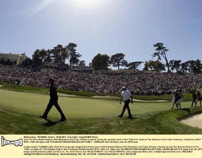 June 15, 2012: Bubba Watson, Phil Mickelson and Tiger Woods in action during the second round of the 112th U.S. Open at The Olympic Club in San Francisco, California. GOLF 2012: 112th US Open JUN 15 - ZUMAcb8