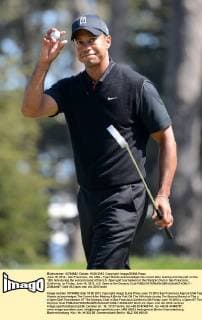 June 15, 2012 - San Francisco, CA, USA - Tiger Woods acknowledges the crowd after making a birdie putt on the 10th hole during the second round of the U.S. Open golf tournament at the Olympic Club in San Francisco, California, on Friday, June 15, 2012. U.S. Open at the Olympic Club - ZUMAm67