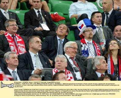 FUSSBALL - EURO 2012, CZE vs POL BRESLAU,POLEN,16.JUN.12 - FUSSBALL - UEFA Europameisterschaft 2012 in Polen und der Ukraine, Länderspiel, Gruppenphase, Tschechien vs Polen. Bild zeigt Präsident Michel Platini (UEFA). 