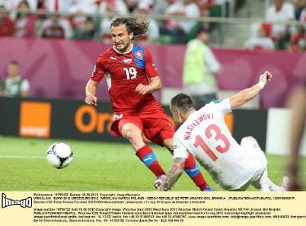 WROCLAW EURO 2012 MECZ EURO 2012 WROCLAW MATCH POLAND - CZECH REPUBLIC NZ PETR JIRACEK GOL BRAMKA -  120616MIS017