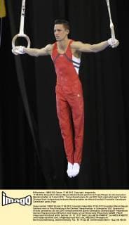 17.06.2012, Düsseldorf: Marcel Nguyen (Deutschland) gewinnt im Finale Ringen bei den deutschen Meisterschaften im Turnen 2012.