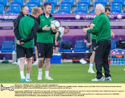 TRAINING OF THE REPUBLIC OF IRELAND NATIONAL TEAM POOL C DAMIEN DUFF, ROBBIE KEANE, TRENER (COACH) GIOVANNI TRAPATTONI  20120617PF_JK008