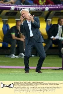 Netherlands Bert Van Marwijk looks on dejected..Euro 2012 Portugal v Netherlands, Metalist Stadium, Kharkiv, 17th June 2012. Pic David Klein SPORTIMAGE... EDITORIAL USE ONLY. No use with unauthorised audio, video, data, fixture lists, club league logos or live services. Online in-match use limited to 120 images, no video emulation. No use in betting, games or single club league player publications.