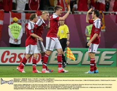 DENMARK - GERMANY - Celebration Denmark with Nicklas Bendtner, William Kvist, Michael Krohn Dehli, Simon Kjaer -  17062012toja310