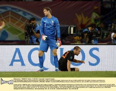 (L-R) Goalkeeper Maarten Stekelenburg of Holland,Ron Vlaar of Holland Portugal v Netherlands Group B: UEFA EURO 2012 2011 2012 xVIxHenkxJanxDijksxIVx 981907