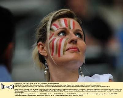 18.06.2012 , Poznan, Irish fan in face paint before the European Championship Group C game from the Municipal Stadium. xAnthonyxStanleyx  ActionPlus11292428