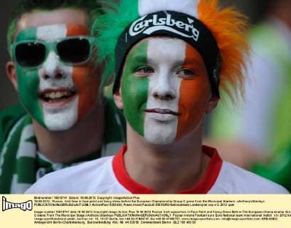 18.06.2012 , Poznan, Irish fans in face paint and fancy dress before the European Championship Group C game from the Municipal Stadium. xAnthonyxStanleyx  ActionPlus11292430