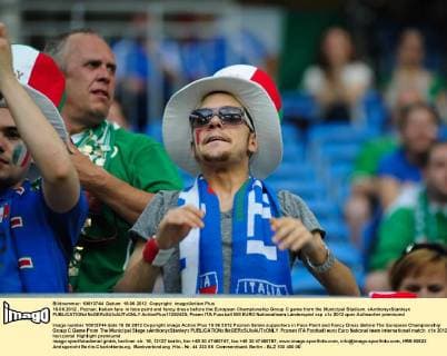 18.06.2012 , Poznan, Italian fans in face paint and fancy dress before the European Championship Group C game from the Municipal Stadium. xAnthonyxStanleyx  ActionPlus11292433