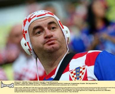 FUSSBALL - EURO 2012, DANZIG,18.JUN.12 - FUSSBALL - Europameisterschaft 2012, Länderspiel, Gruppenphase, Kroatien . Bild zeigt einen Fan. 