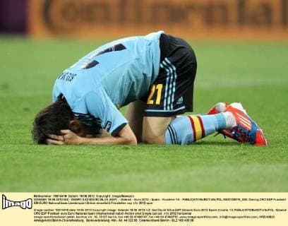 GDANSK 18.06.2012 N Z - ANGRY SAD DAVID SILVA (ESP) - Gdansk - Euro 2012 - Spain - Kroatien 1:0 -  MAO120618_026