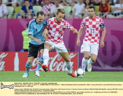 Gdansk - Euro 2012 - Spain - Croatia 1:0 - ANDRES INIESTA IVAN RAKITIC -  20120618PF_RO001