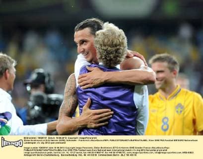 Zlatan Ibrahimovic et Erik Hamren (SWE), Schweden - Frankreich xNxLeGouicxFEPx 