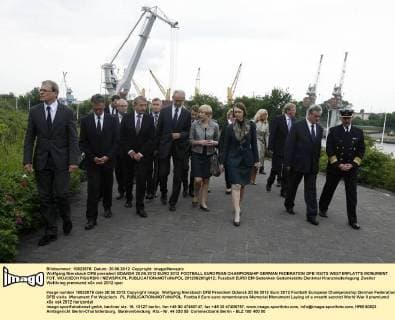 Wolfgang Niersbach DFB president GDANSK 20.06.2012 EURO 2012 FOOTBALL EUROPEAN CHAMPIONSHIP GERMAN FEDERATION DFB VISITS WESTERPLATTE MONUMENT FOT. WOJCIECH FIGURSKI NEWSPIX.PL  20120620fig012