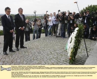 Wolfgang Niersbach DFB president GDANSK 20.06.2012 EURO 2012 FOOTBALL EUROPEAN CHAMPIONSHIP GERMAN FEDERATION DFB VISITS WESTERPLATTE MONUMENT FOT. WOJCIECH FIGURSKI NEWSPIX.PL  20120620fig017