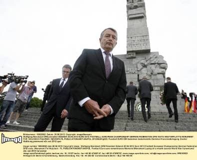 Wolfgang Niersbach DFB president GDANSK 20.06.2012 EURO 2012 FOOTBALL EUROPEAN CHAMPIONSHIP GERMAN FEDERATION DFB VISITS WESTERPLATTE MONUMENT FOT. WOJCIECH FIGURSKI NEWSPIX.PL  20120620fig020