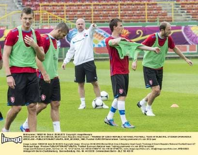 WROCLAW 20 06 2012 MICHAL BILEK Czech Republic Head Coach TRAINING OF CZECH REPUBLIC NATIONAL FOOTBALL TEAM AT MUNICIPAL STADIUM OPOROWSKA WROCLAW -  BOR_20120620_1960