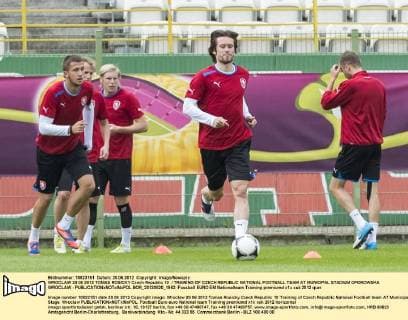 WROCLAW 20 06 2012 TOMAS ROSICKY Czech Republic 10 TRAINING OF CZECH REPUBLIC NATIONAL FOOTBALL TEAM AT MUNICIPAL STADIUM OPOROWSKA WROCLAW -  BOR_20120620_1962