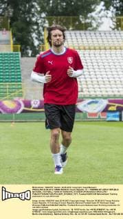 WROCLAW 20 06 2012 TOMAS ROSICKY Czech Republic 10 TRAINING OF CZECH REPUBLIC NATIONAL FOOTBALL TEAM AT MUNICIPAL STADIUM OPOROWSKA WROCLAW -  BOR_20120620_1971