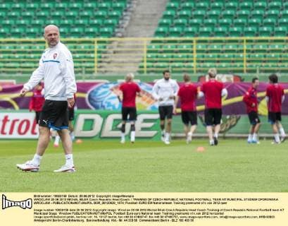 WROCLAW 20 06 2012 MICHAL BILEK Czech Republic Head Coach TRAINING OF CZECH REPUBLIC NATIONAL FOOTBALL TEAM AT MUNICIPAL STADIUM OPOROWSKA WROCLAW -  BOR_20120620_1974