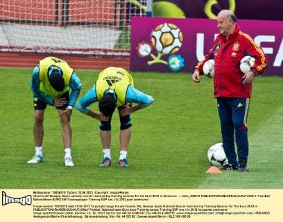 Vicente del Bosque. Spain national soccer team during training session for the Euro 2012 in Gniewino --- delu_200612 