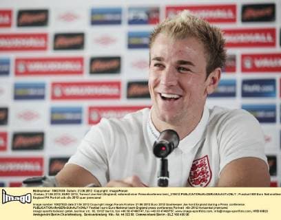 Krakau, 21.06.2012, EURO 2012, Torwart Joe Hart (England) während einer Pressekonferenz lemi_210612 