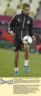 Training Session at PGE Arena of Gdansk. German player Philipp Lahm with the ball. 