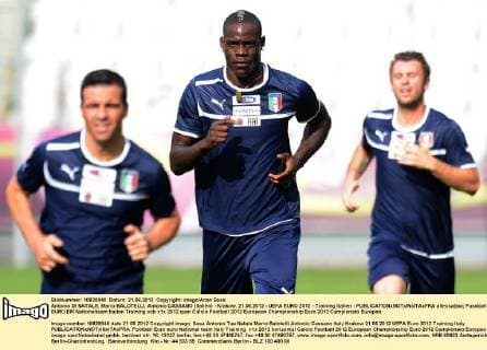 Antonio DI NATALE, Mario BALOTELLI, Antonio CASSANO (Italien) - Krakow, 21.06.2012 - UEFA EURO 2012 - Training Italien - allexsabba