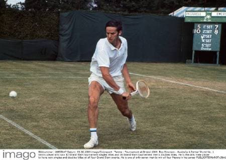 Tennis : Tournament at Bristol 1969. Roy Emerson - Australia A former World No. 1 tennis player who won 12 Grand Slam tournament singles titles and 16 Grand Slam tournament men s doubles titles. He is the only male player to have won singles and doubles titles at all four Grand Slam events. He is one of only seven men to win all four Majors in his career 