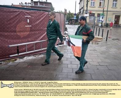 A body found floating in a canal on June 20, 2012 in Bygdoszcz, Poland has been identified by a family member as that of an Irish soccer fan who came to the country for the European Championship. James Nolan disappeared early Sunday in the northern city of Bydgoszcz.  EN_01034306_0010