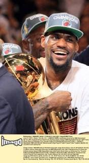 June 21, 2012 - Miami, Florida, U.S. - LEBRON JAMES celebrates winning the NBA Basketball Herren USA championship at American Airlines Arena. Game 5 NBA Basketball Herren USA Finals Miami Heat vs Oklahoma City Thunder - ZUMAp77