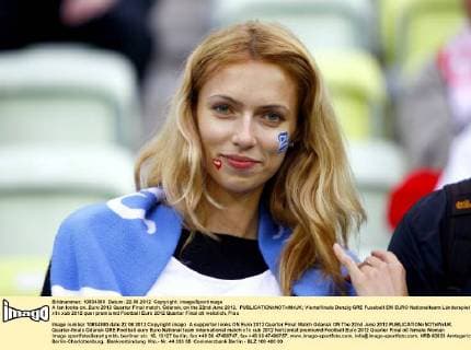 A fan looks on..Euro 2012 Quarter Final match, Gdansk, on the 22nd June 2012. EDITORIAL USE ONLY. No use with unauthorised audio, video, data, fixture lists, club league logos or live services. Online in-match use limited to 120 images, no video emulation. No use in betting, games or single club league player publications.