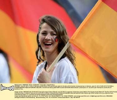GDANSK, June 22, 2012 - A fan of Germany poses before the quarterfinal match at the Euro 2012 football championships in Gdansk, June 22, 2012. EURO 2012 FOOTBALL CHAMPIONSHIPS 