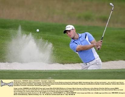22.06.2012, Pulheim bei Köln: Martin Kaymer aus Deutschland mit einem Bunkerschlag beim Golfturnier BMW International Open auf Gut Lärchenhof.