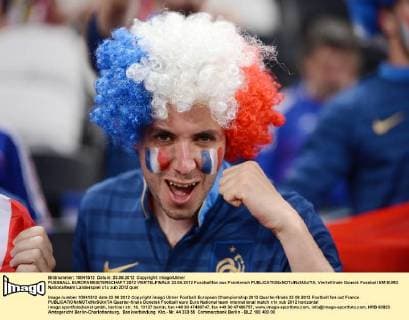 FUSSBALL EUROPAMEISTERSCHAFT 2012 VIERTELFINALE 23.06.2012 Fussballfan aus Frankreich 