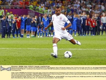 Ashley Cole of England misses a penalty..Euro 2012 Quarter Final match, England v Italy at the Olympic Stadium, Kiev, Ukraine on the 24th June 2012. Pic Jake Badger SPORTIMAGE... EDITORIAL USE ONLY. No use with unauthorised audio, video, data, fixture lists, club league logos or live services. Online in-match use limited to 120 images, no video emulation. No use in betting, games or single club league player publications.