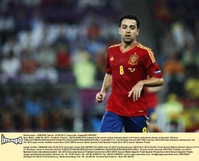 Xavi (ESP), JUNE 23, 2012 - Football Soccer : UEFA EURO 2012 quarter-final soccer match between Spain 2-0 France at Donbass Arena in Donetsk, Ukraine.  (oqma007771)