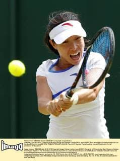 LONDON, June 26, 2012 - -- Zheng Jie of China during their women s singles first round match at the Wimbledon Championships 2012 in London, Britain on June 26, 2012. 