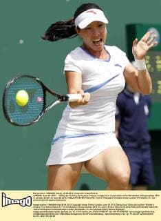 LONDON, June 26, 2012 - -- Zheng Jie of China during their women s singles first round match at the Wimbledon Championships 2012 in London, Britain on June 26, 2012. 