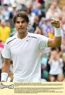 Rafael Nadal of Spain celebrates during the first round match of men s singles at the Wimbledon Championships 2012 in London 