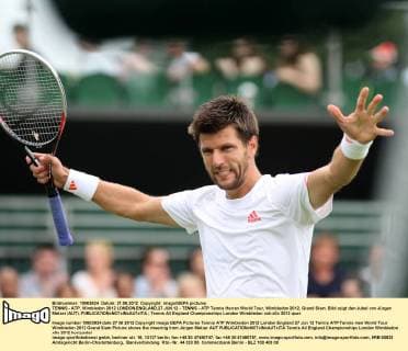 TENNIS - ATP, Wimbledon 2012 LONDON,ENGLAND,27.JUN.12 - TENNIS - ATP Tennis Herren World Tour, Wimbledon 2012, Grand Slam. Bild zeigt den Jubel von Jürgen Melzer (AUT). 