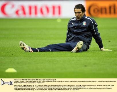 Football - European Championships 2012 - Italy Training Gianluigi Buffon of Italy at the National Stadium, Warsaw 