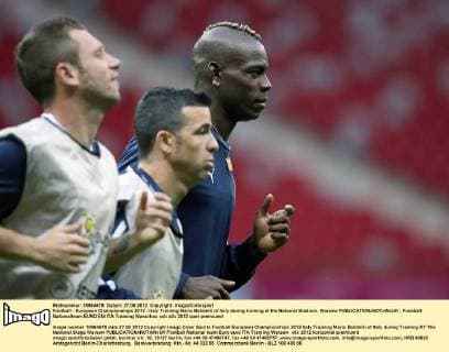 Football - European Championships 2012 - Italy Training Mario Balotelli of Italy during training at the National Stadium, Warsaw 