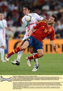 FUSSBALL EUROPAMEISTERSCHAFT 2012 HALBFINALE Portugal - Spanien 27.06.2012 Bruno Alves (li, Portugal) gegen Cesc Fabregas (re, Spanien) 