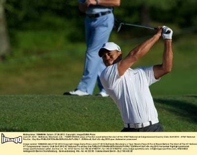 June 27, 2012 - Bethesda, Maryland, U.S. - TIGER WOODS plays a Pro-Am round before the start of the AT&T National at Congressional Country Club. Golf 2012 - AT&T National Pro-Am - Day One - ZUMAcn4