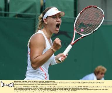 Tennis : Wimbledon Tennis Championships 2012 28 06 2012 Angelique Kerber - Germany celebrates match point 