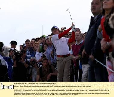 28.06.2012. County Antrim, Northern Ireland. Northern Ireland s Rory McIlroy during the first round of the Irish Open at his hometown course of Royal Portrush in County Antrim, Northern Ireland xIanxBinesx  ActionPlus20132852